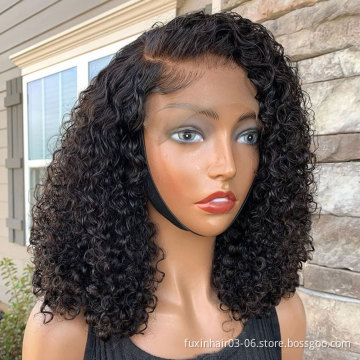 Wholesale Cheap Raw Indian Virgin Kinky Curly Human Hair Hd Full Lace Frontal Wig Natural Human Hair Transparent Lace Front Wig